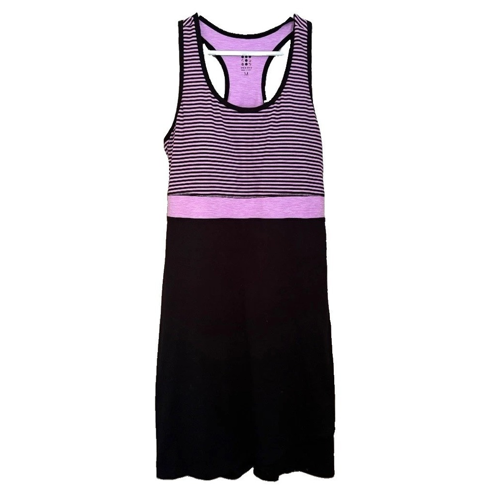 Title Nine Pink Black Striped Racerback Athletic Dress M Tennis Golf‎ Pickleball